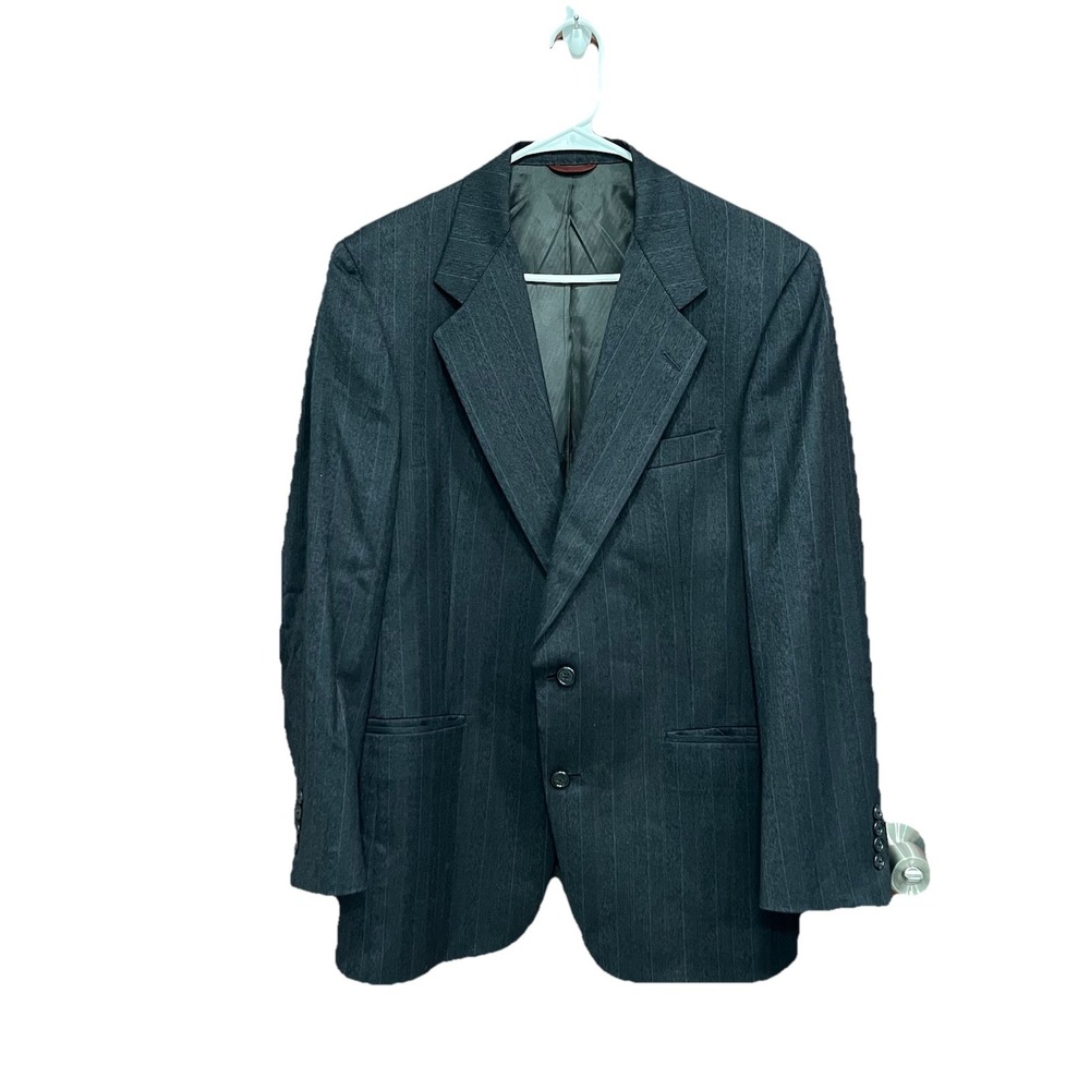 Hart Schaffner & Marx Pinstripe Blazer‎ Business Suit Jacket Two Button Gray 42